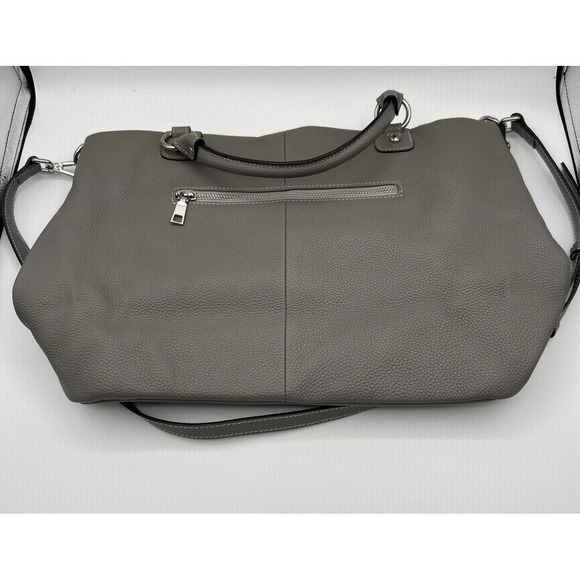 KATTEE‎ Womens Soft Leather Tote Bag Top Satchel Purse Large Gray 14x6x11 - Picture 1 of 13